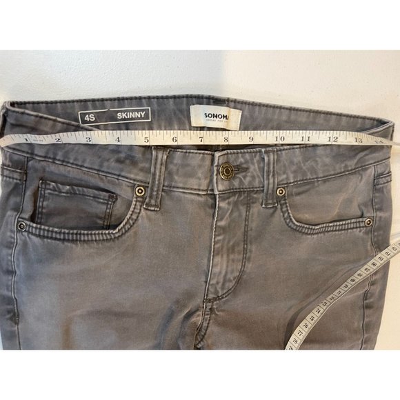 Sonoma Womens Jeans Skinny Leg Mid Rise Five Design Pockets Dark Gray Size 4S - Picture 3 of 9